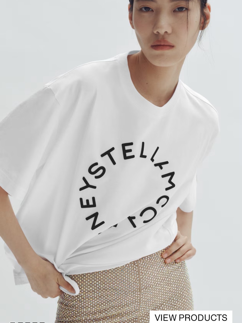 Stella McCartney White Short-Sleeve Logo Tee